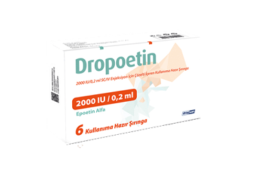 DROPOETIN 2000 IU/0,2 ML SC/IV ENJEKSIYON ICIN COZELTI ICEREN KULLANIMA HAZIR 6 SIRINGA